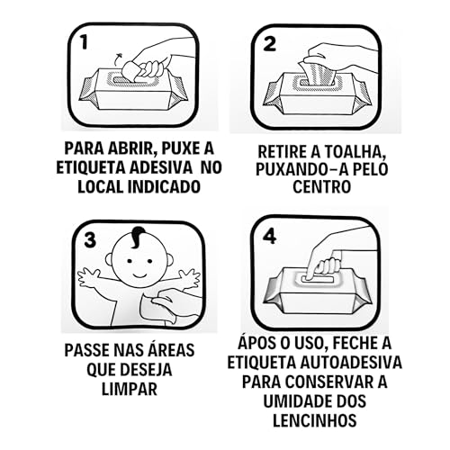 Lenço Umedecido Cuidado e Carinho Sensitive Para Bebê Recém Nascido Toalhas 576 Unidades (6 Pacotes