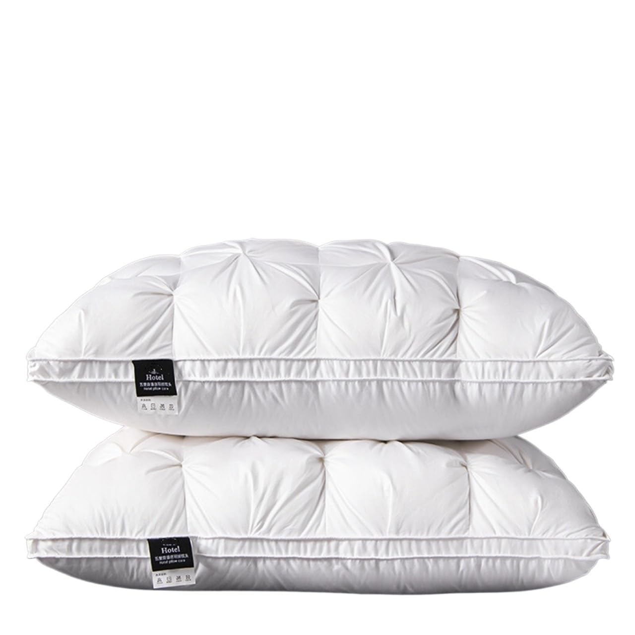 2 almohadas cómodas de plumón de algodón con núcleo de plumón de ganso blanco, núcleo de almohada cervical (almohada alta 1 unidad)