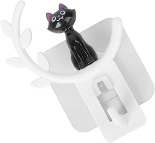 1pc Cartoon Cat Hook Wall Mounted Coat Rack Coat Hooks Heavy Duty Heavy Duty Keychain Kitchen Wall Hooks Adhesive Coat Hook Cupboard Hooks No Trace Glue White Sticky Hanger Hat