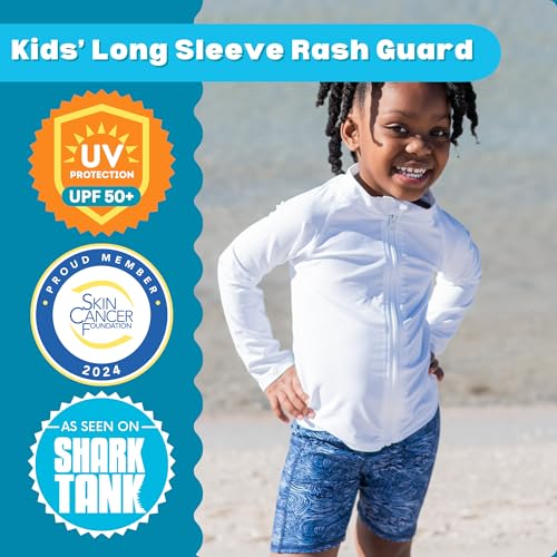 Image of SwimZip UPF 50+ Long Sleeve Rash Guard for Boys' and Girls' - Baby, Toddler, Kids