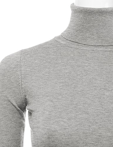 Image of Stretch Soft Knit Sweater Turtle Neck Long Sleeve Casual Lightweight Pullover Sweater for Womens with Plus Size
