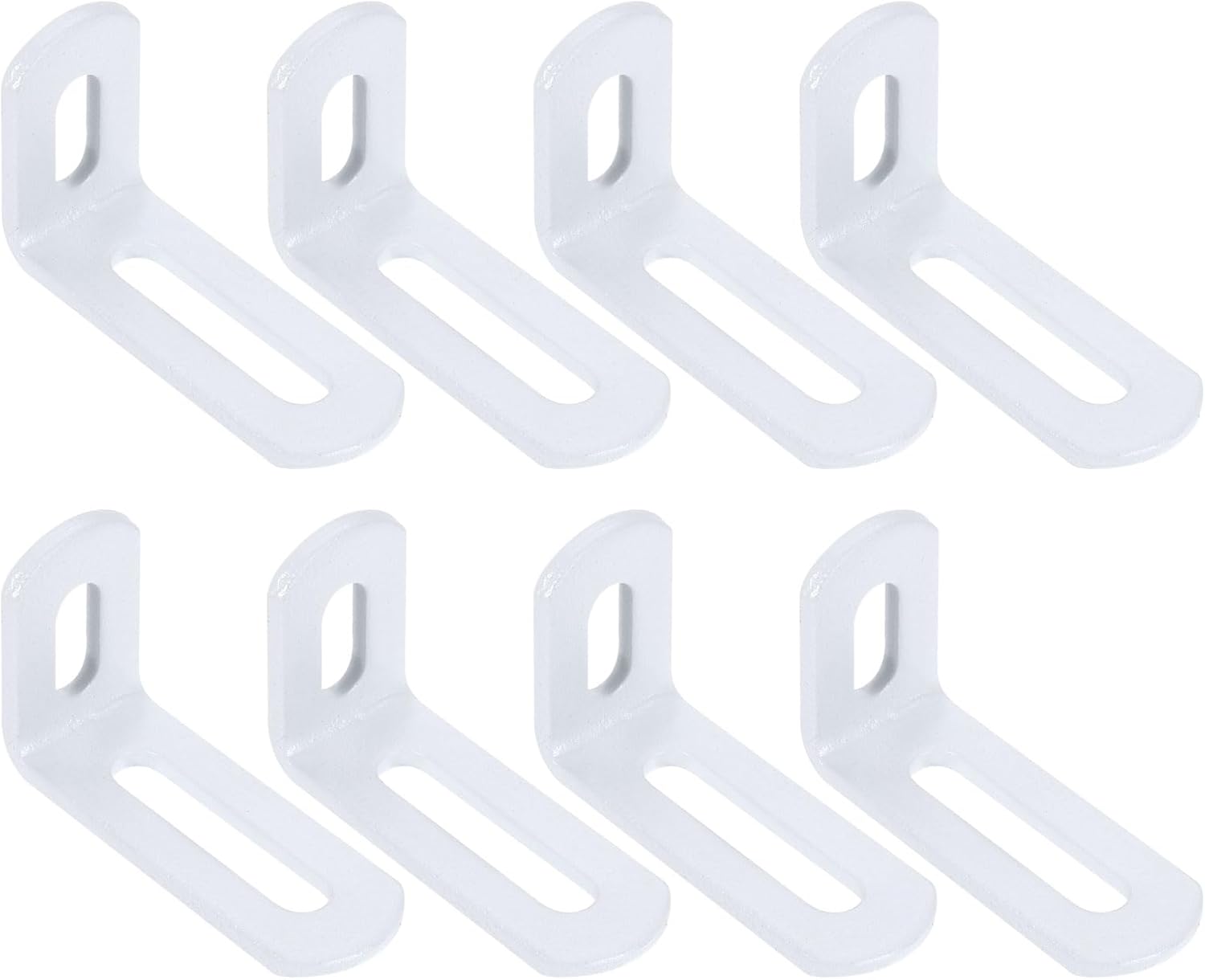 uxcell 8 Pcs Adjustable Right Angle Brackets, Slotted L-Shape Corner Bracket 2"x1.2"x0.7", 90 Degree Steel l Bracket Support for Shelves, Wood Furniture Construction, Silver