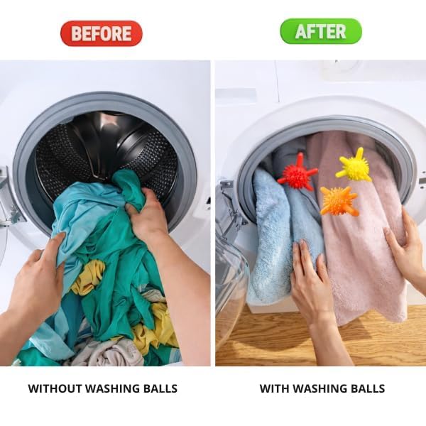 Image of Agatha Washing Machine Cleaner Balls, Reusable Tangle Free Clothes Cleaning Ball, Scrubbing Laundry Balls, Washing Balls Enhance Cleaning Power, Unique Size & Shape For Better Clean (Pack of-10)