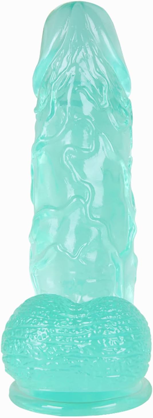 10 Inch Realistic Clear Dildo with Strong Suction Cup, Lifelike Big Crystal Jelly Flexible Thick Anal Dildo for Women Adult Sex Toy, Green