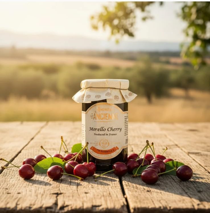 Set of 2 Jars, Les Confitures à la Ancienne, Cerise Griotte Confiture, French Morello Cherry Preserves, 9.5 oz