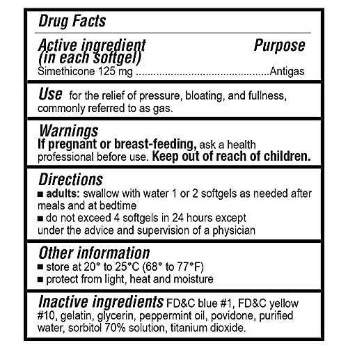 Image of Puregen Labs Extra Strength Gas Relief Softgels with Simethicone 125 mg | Fast Relieve of Pressure, Bloating and Painful Discomfort - 12 Pack | Total 1440 Softgels