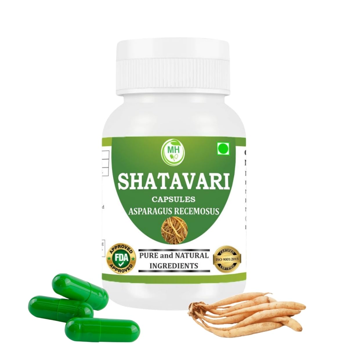 SHATAVARI Capsules – 60 Veg Capsules | Pure Asparagus Racemosus Extract | Natural Ayurvedic Supplement for Wellness & Balance (pack of 1)