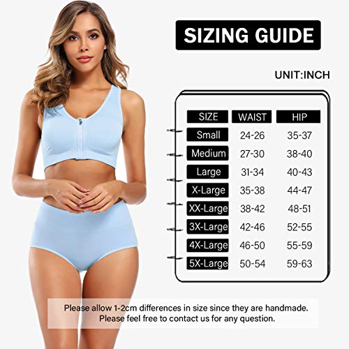 Image of Molasus Women's Cotton Underwear High Waisted Full Coverage Ladies Panties (Regular & Plus Size)