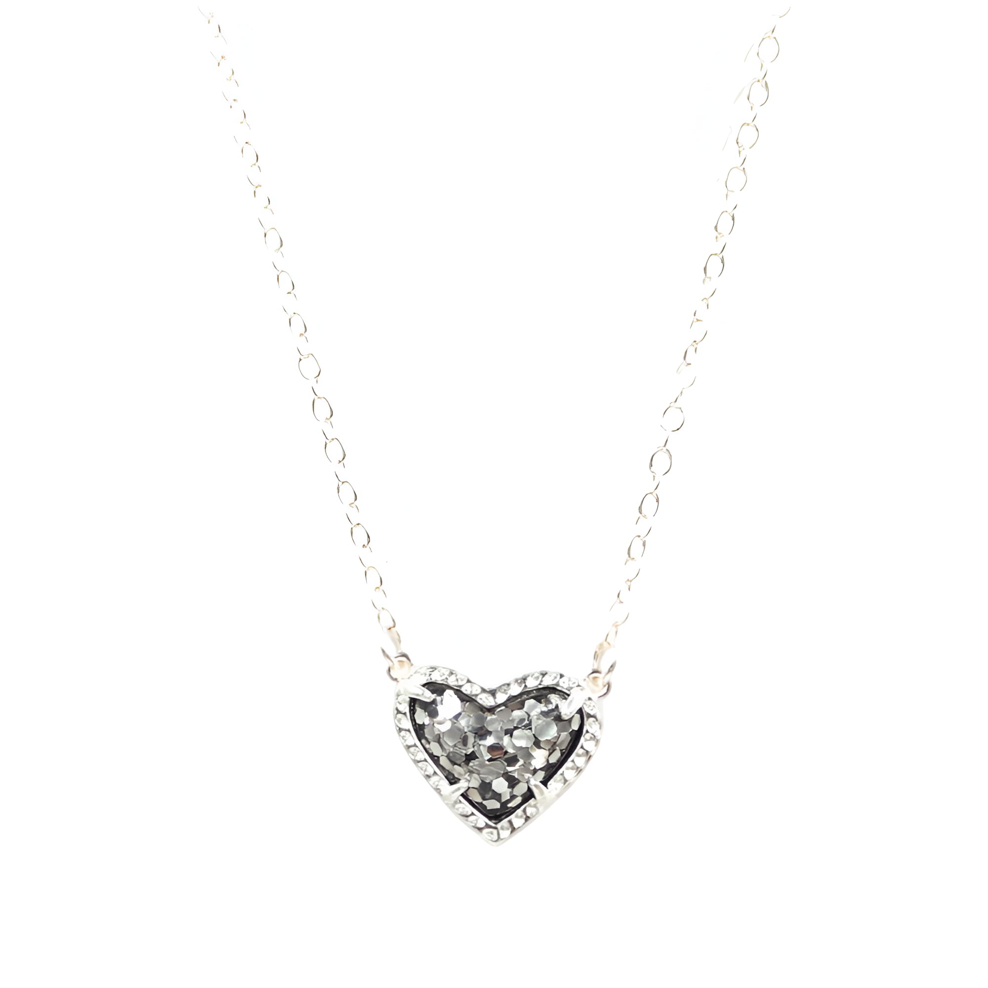 Collana for donna, collana in argento sterling 925 a forma di cuore con druzy for donna, collana geometrica in pietra rosa - collana con gioielli in resina con druzy, collana azzurra for regali di com