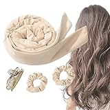 PUREAMBER カーラー 巻き髪 寝ながら hair curler ヒートレスヘアカーラー ヘアアレンジグッズ (Beige)