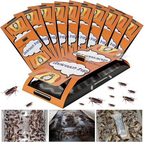 24 Pack Roach Traps Indoor, Sticky Traps for Cockroaches Indoor Home, Sticky Glue Roach Traps, Roach...