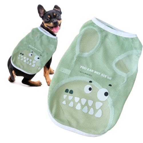 Micolora 犬 夏服 冷感 クールベスト クールウェア 夏 ひんやり 服 冷感 暑さ対策 (グリーン, S)