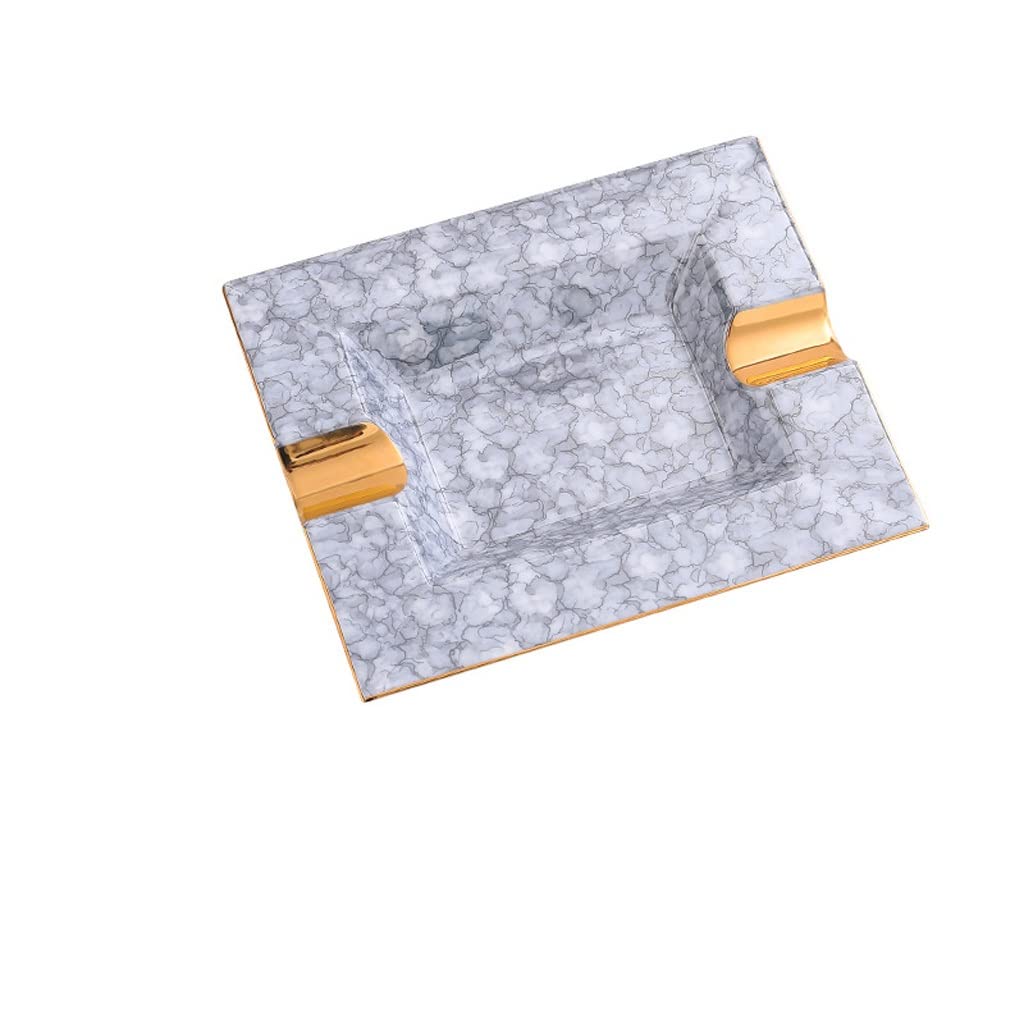 ashtray， for Cigarettes Decorative Ashtray Office Clubhouse Square Cigar Creative Gold Painting Ceramic Crafts
