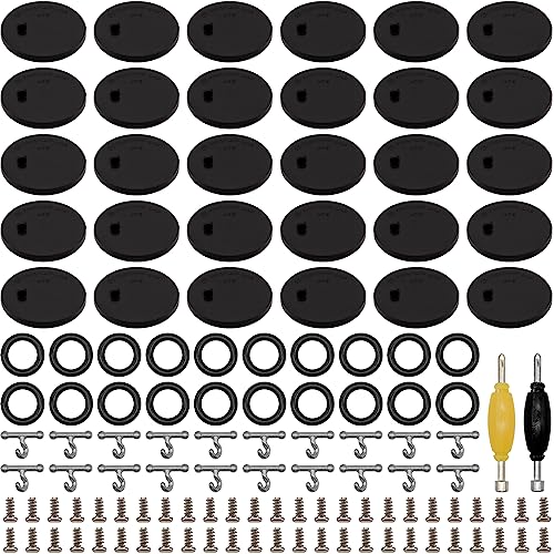 SIXPOINTS 30 Pieces Black Round Display Stand Base,20 T Hook +20 O-Rings Waistband +50 Screws+2 Spanner, Body Repair Part Set For 3.75