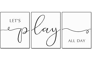 "Let's Play All Day" Wall Decor | Playroom Game Room Wall Quotes...