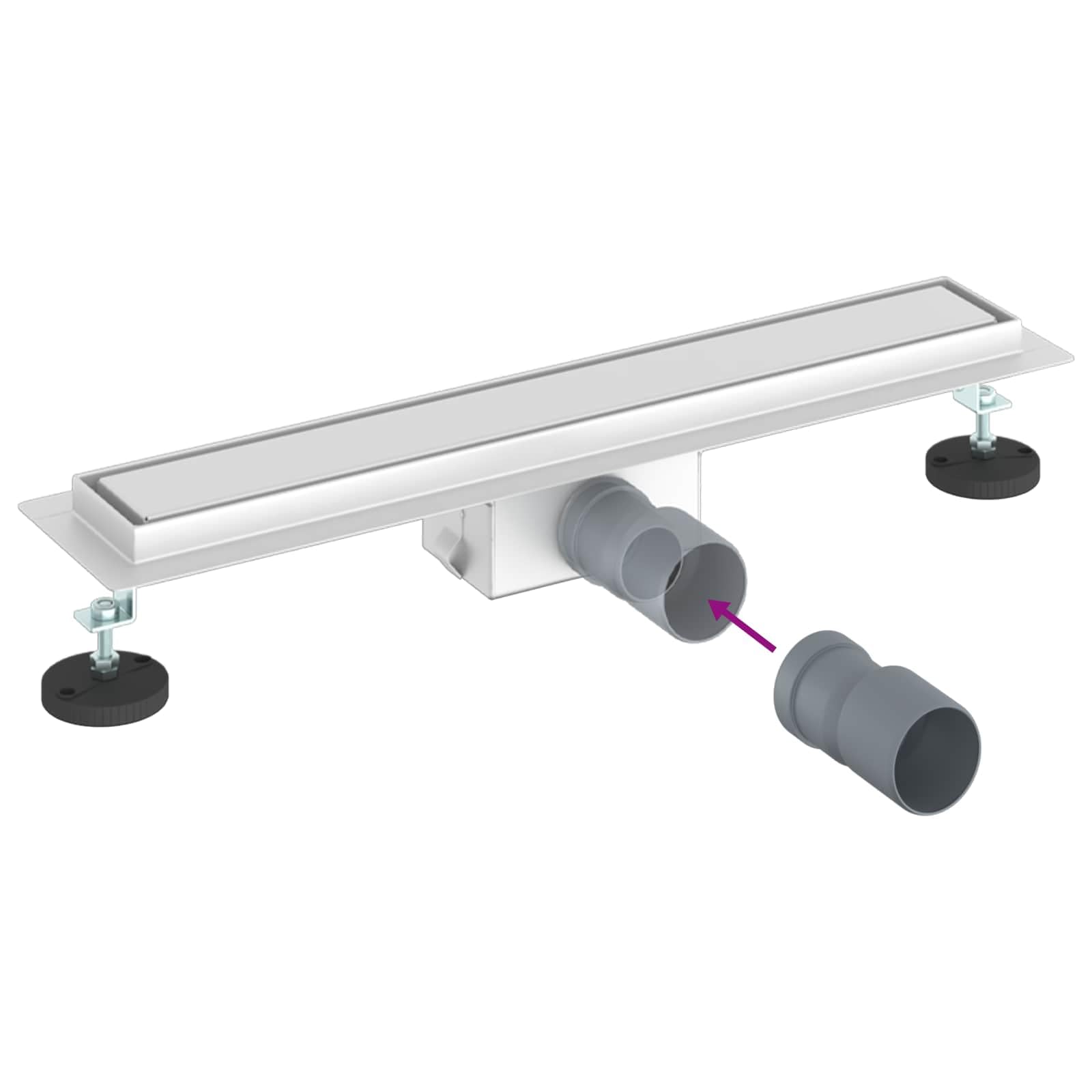 Mangloder - Desagüe de ducha 2 en 1 de acero inoxidable con altura regulable de 50 cm para baño, ducha a nivel de suelo, apto para azulejos, duradero, diseño moderno, fácil montaje, accesorios