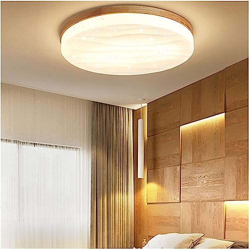 Plafonnier LED dimmable 40cm rond en bois moderne pour un éclairage sur mesure - 4