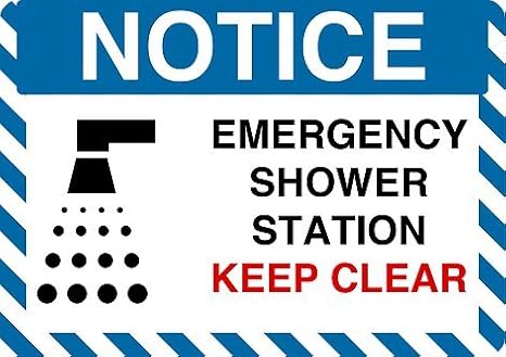 Graphical Warehouse Notice Emergency Shower Keep Clear-38
