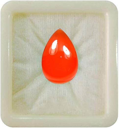 CaratYogi Real Certified Carnelian Gemstone 2.25 Ratti 10.25 Ratti Raat-Ratua Upratna Meash Rashi Ratan Oval, Pear, Rectan...