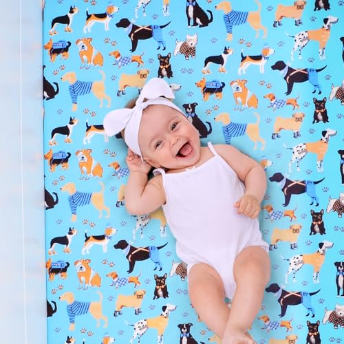 Image of Crib Sheet - Fitted Crib Sheet Baby Sheet for Standard Crib and Toddler mattresses Nursery Bedding Sheet Crib Mattress Sheets for Boys and Girls 1 Pack Dog Toddler Sheet by UOMNY