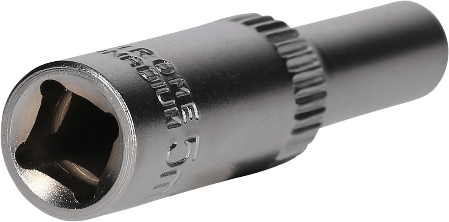 Brilliant Tools BT020951 1/4 Inch Socket Spanner, Long, 50 mm, 5 mm Insert