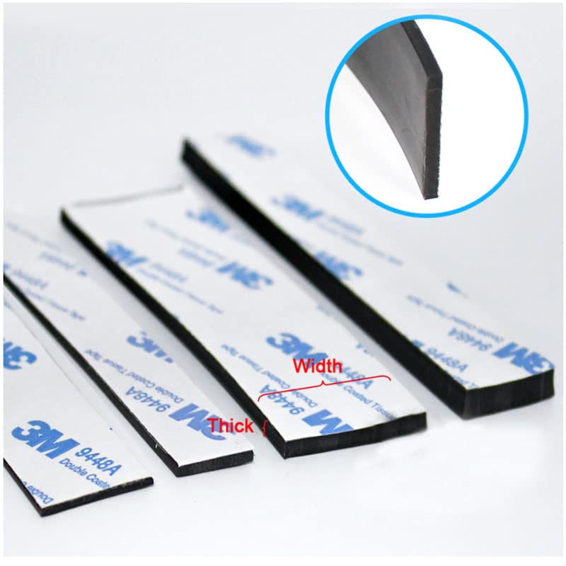1Pc Black Silicone Rubber Strip Self Adhesive Seal Gasket Thickness 0.5/1/2/3mm(300x10x3mm)