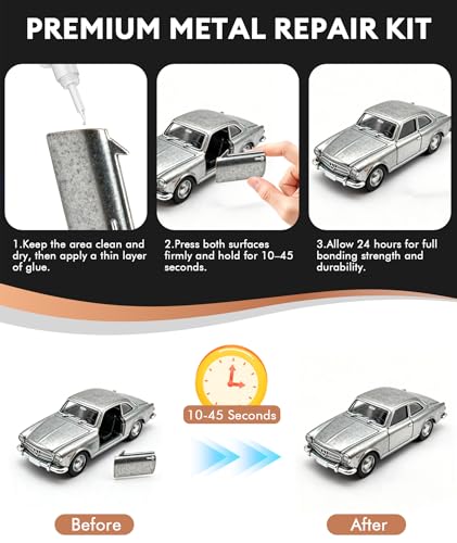 Protado Metal Glue, 35g Heavy Duty Super Strong Clear Glue, Waterproof Heat Resistant Adhesive for Metal Bonding, Repair, Steel, Aluminum, Iron, Copper, Auto Parts, DlY Kits - Thumbnail 3