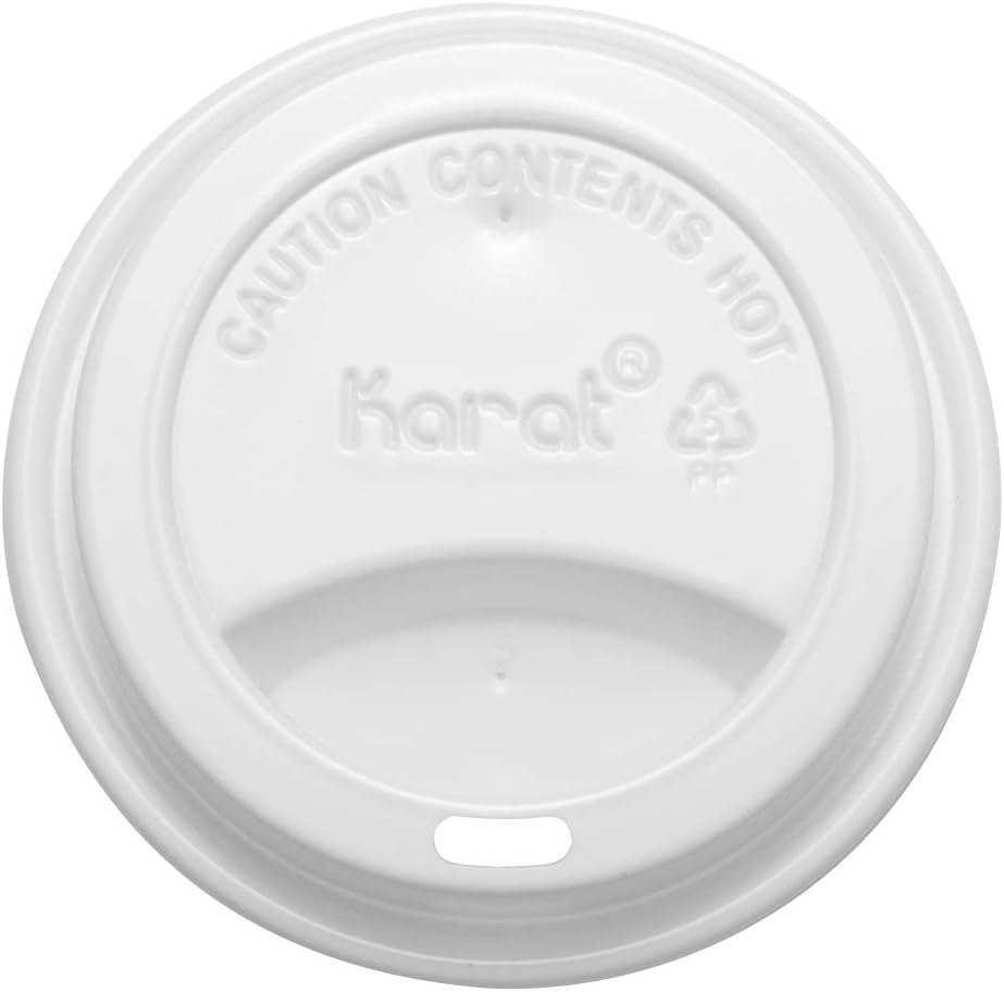 Karat 10-24 oz White Sipper Dome Lids