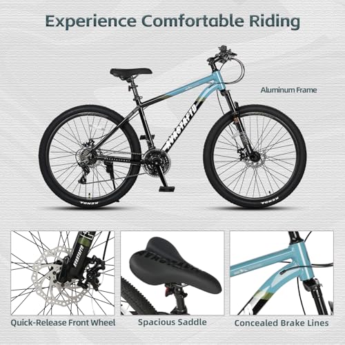 Image of AVASTA Earth 26 27.5 inch Mountain Bike with 21-Speed, Aluminum Frame, Dual Disc Brake, Comfortable Saddle, Multiple Colors