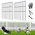 QIEGL 25pcs Garden Fence Animal Barrier 27ft(L) X 17in(H) No Dig Barrier Fencing Dog Rabbits Blocker 9 Vertical Metal Wire Rustproof Border Decorative Fences for Outdoor, Yard, Patio