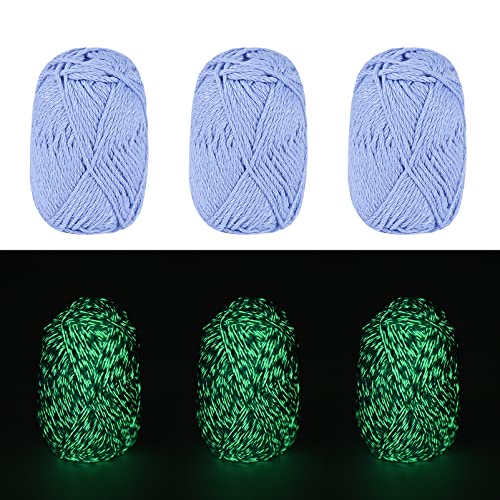 Moon Waves Glow In The Dark Yarn For Crochet Fluorescent Luminous Scrubby Thread Knitting Shining Glowing Yarn For Crocheting Weaving (Purple) #TOP8