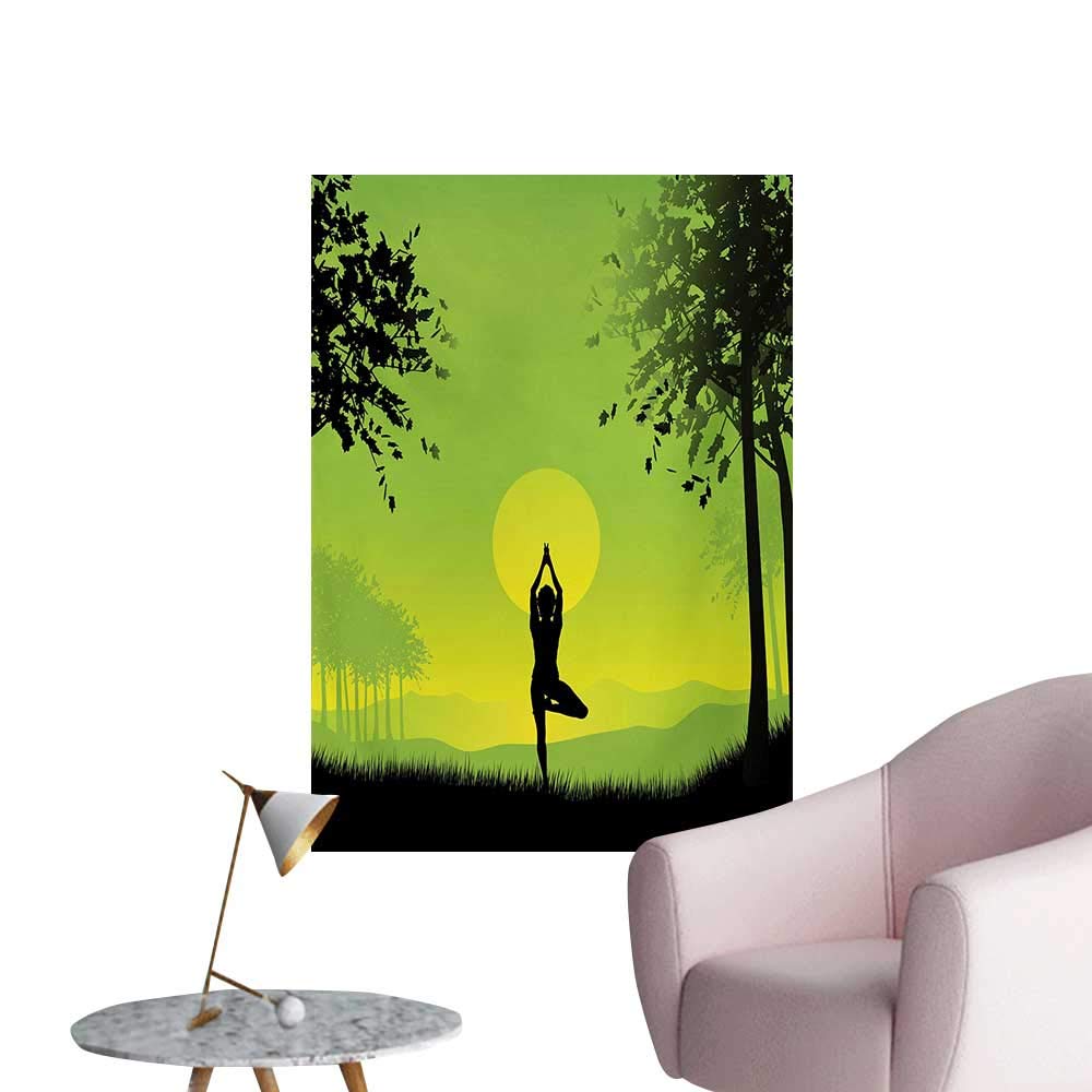Amazon Zhaoxuefa ヨガ 廊下 屋内 リビングルーム 蓮の神聖な東の神 儀式 平和な心 瞑想 日陰 イラスト ブルー ホワイト 面白いポスター W24 Xl32 アートフレーム ポスター オンライン通販