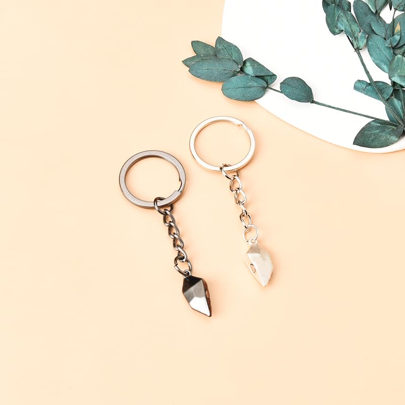 Image of Matching Keychain for Couples Magnetic Key Chain Gifts for Couple Anniversary Birthday Gifts for Couples Best Friend Keychain for 2 Magnet Half Heart Keychain for Couple Friends（Black and White),,