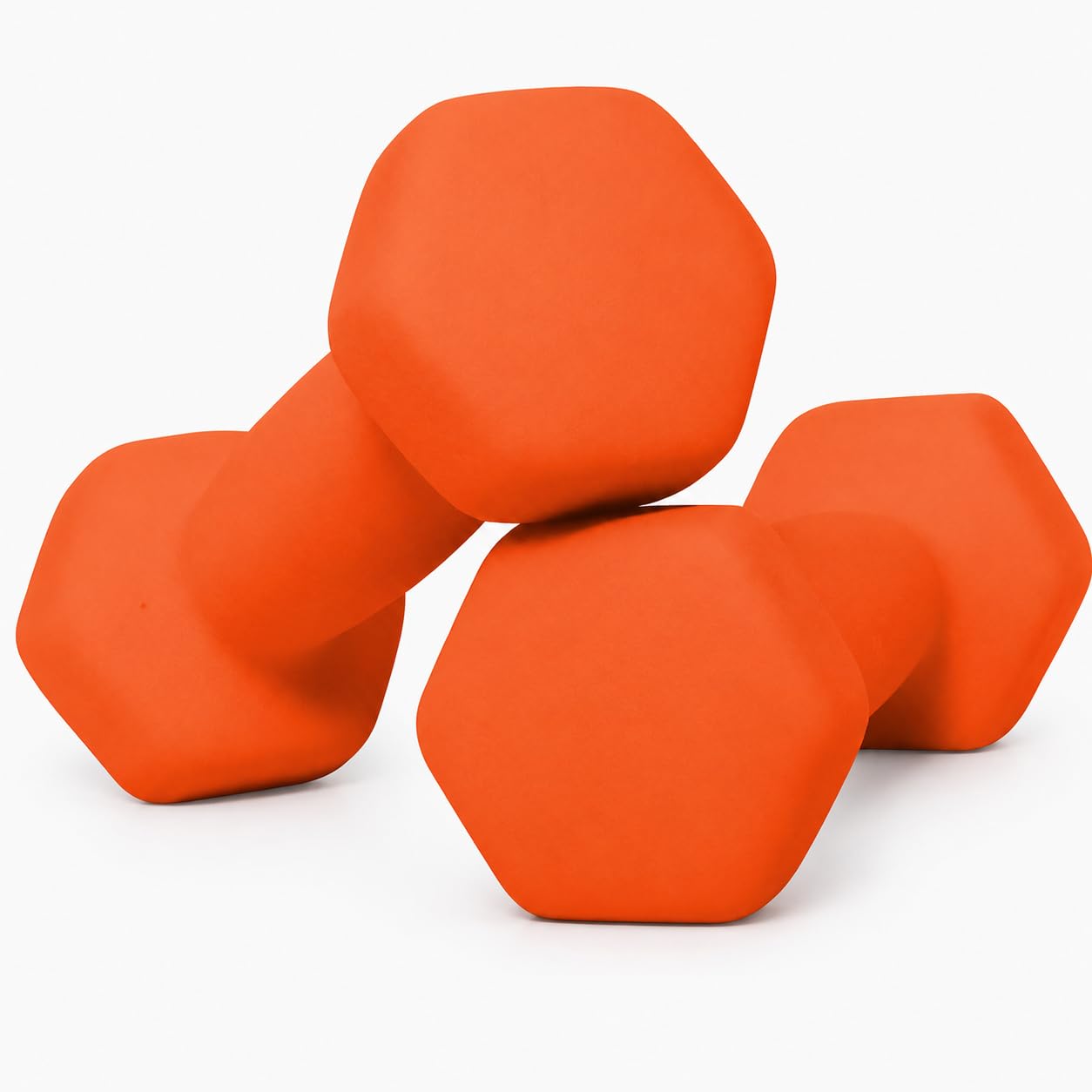 Neoprene Dumbbells Set Pair, Cast Iron Hand Weights for Home Gym Fitness, Aerobic Exercise, Strength Training, Toning, Workout Weights for Men & Women (Orange, 6kg Pair)