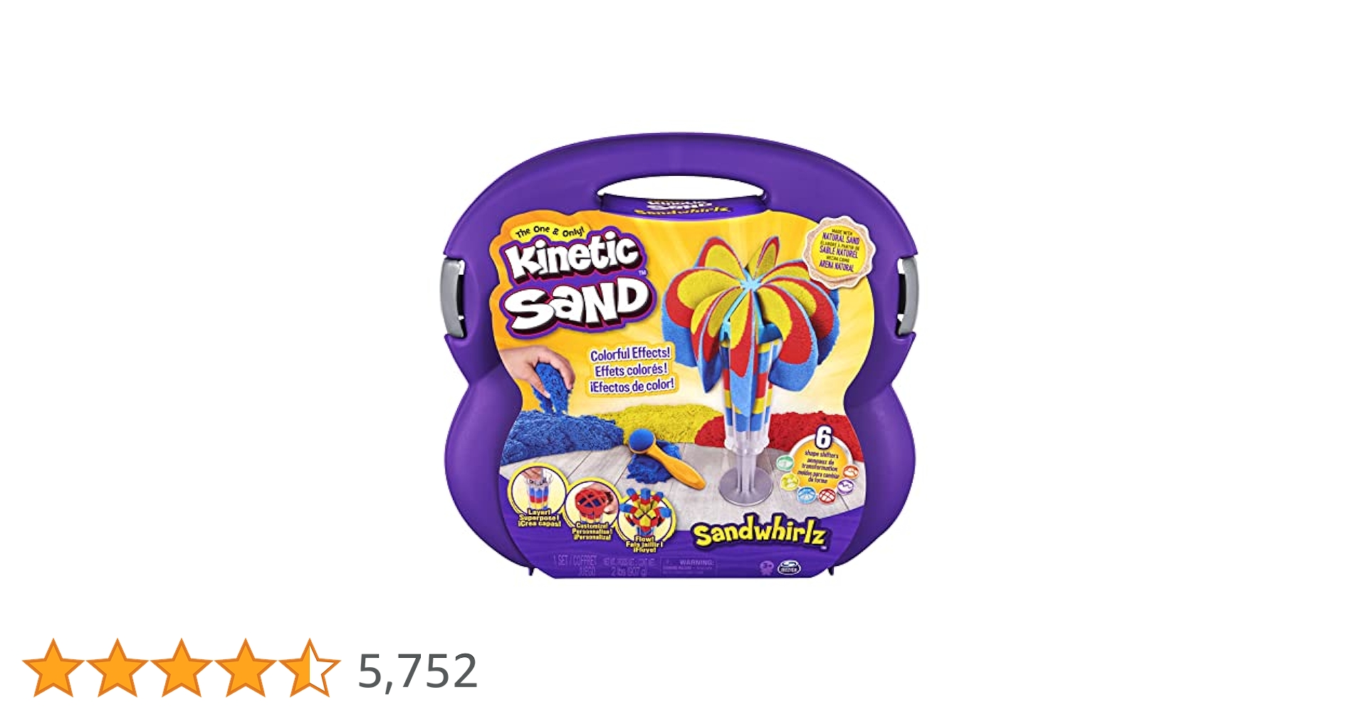 Kinetic Sand Sandwhirlz Playset with 3 Colors of Kinetic Sand