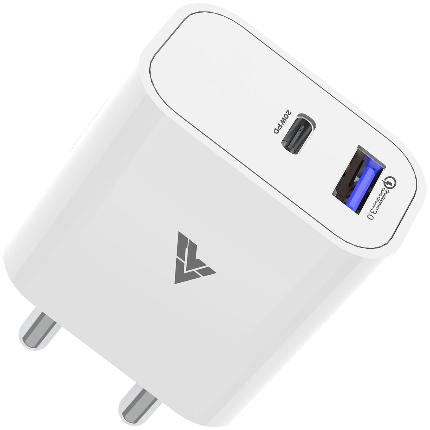 DR VAKU® 2 IN 1 PD QC 20W Dual Port Fast Charger Type C Adapter for i