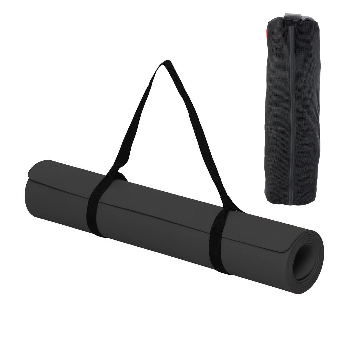 Spokofit EVA Non Slip Yoga Mat with Bag and Strap for Gym Workout, Yoga Aasan (Black, 4 MM) (B09M3X779D) Amazon Price History, Amazon Price Tracker