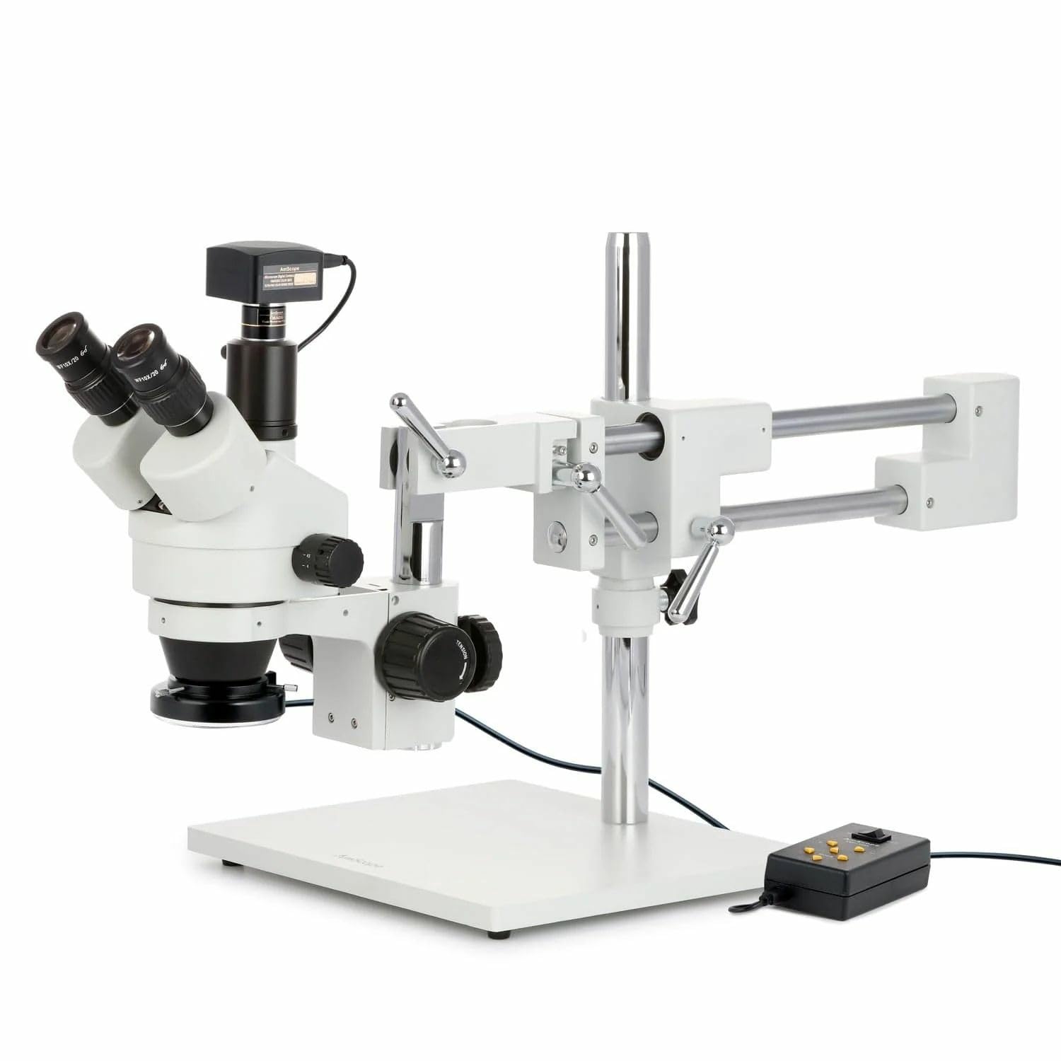 3.5x-180x trinocular zoom microscope with led ring light and camera