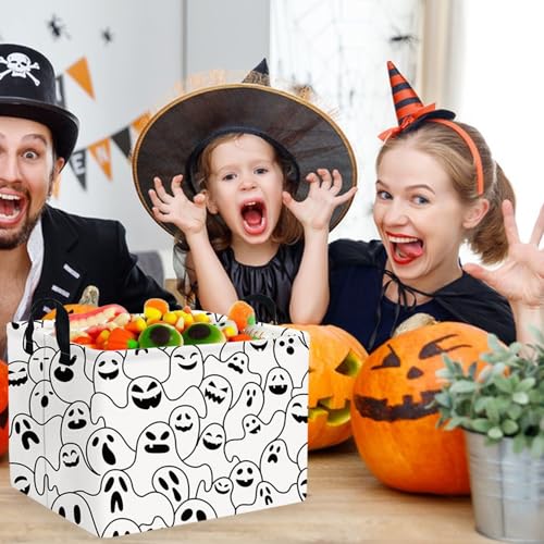 Image of Halloween Ghost thriller basket,Empty Halloween basket,Horror and thriller decor,Trick or Treat Box for Boys and Girls,Horror decor(Ghost)