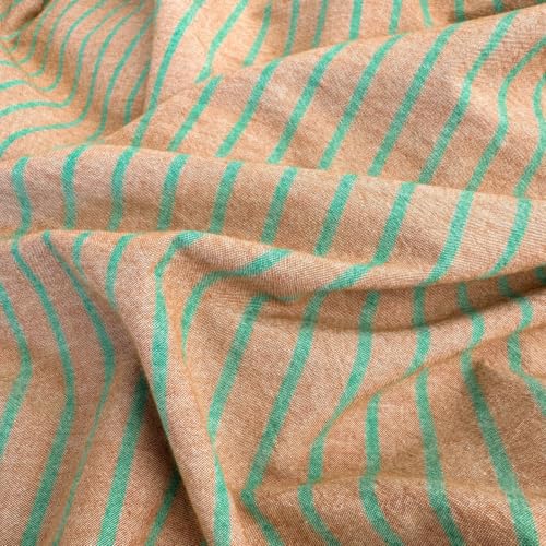 Image of Striped Duvet Cover Set Washed Cotton,Queen(90 inchx90 inch),Pinstripes Terracotta