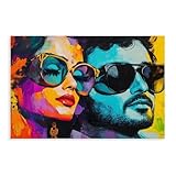 GQVCJSW Desi Couple Graffiti-Stil, lebendiges 