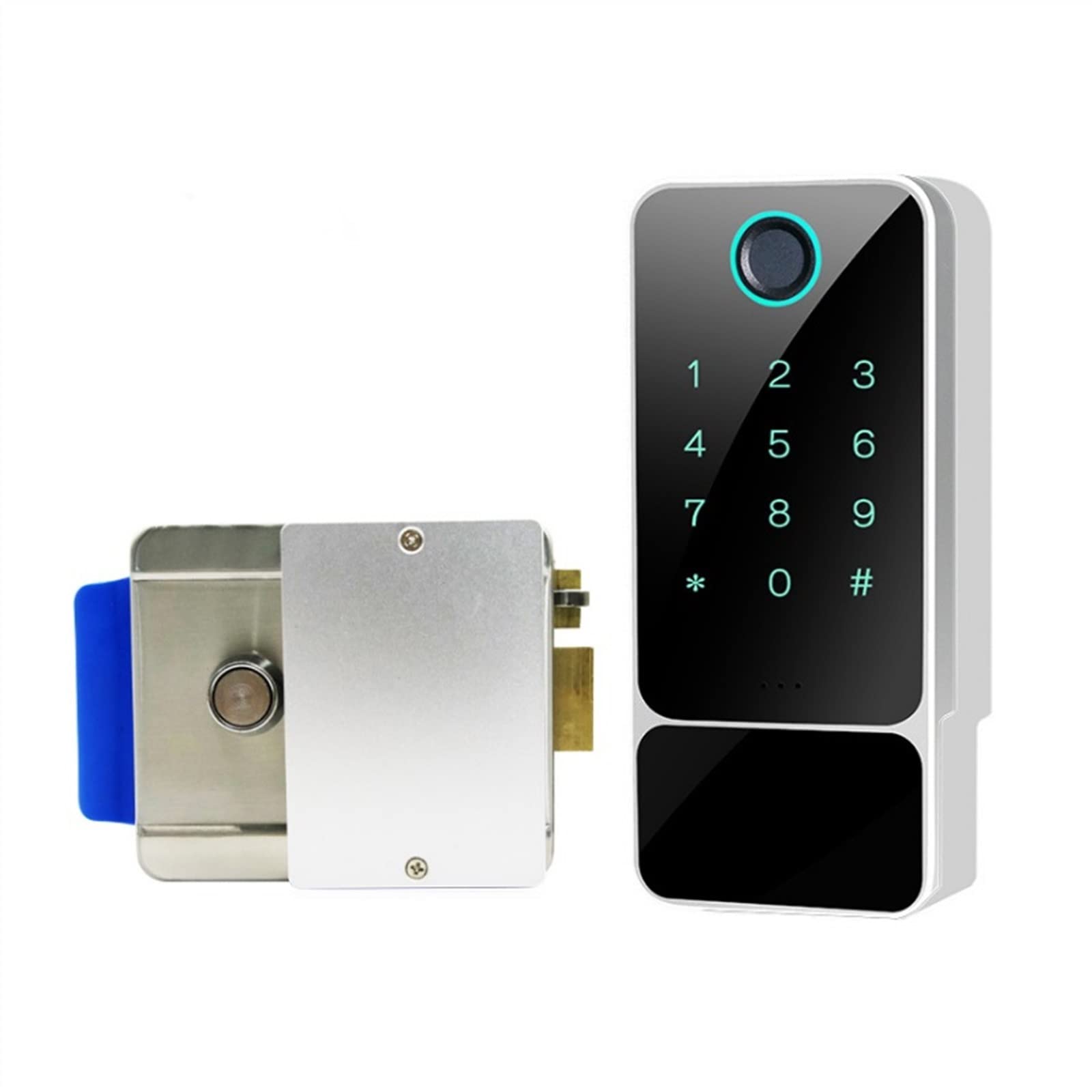 CVFRDD Smart Door Knob, Fingerprint DoorLock Waterproof Outdoor Gate TT Lock Passcode IC Card Keyless Enter Electronic Keyless Entry Door Handle(W5 Sliver)