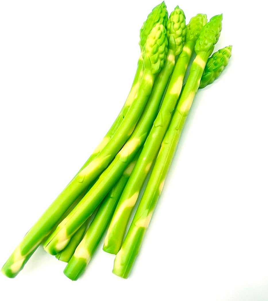 Aliotech 6pcs Artificial Asparagus Simulated Vegetables Realistic Food Model Lifelike for Supermarket Window Display Photography Props