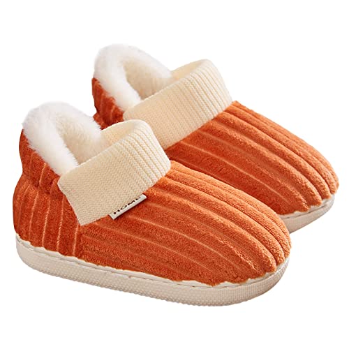 Toddler Kids Home Plush Cotton Knit Slippers Girls Boys Comfy House Bedroom Home Slippers Winter Fall Slippers3