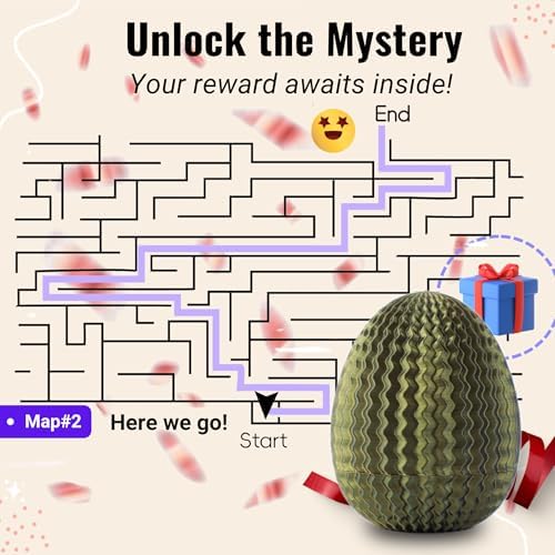 Galapopo Money Puzzle Box for Cash Gift, 4 Unique Internal Designs Maze Egg - 4