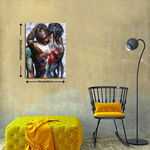Abstract Wall Art African Artwork Canvas Oil Paintings Love Photo Paintings Decor Home for Bedroom Bathroom Office Framed Ready to Hang 16x 20 inches