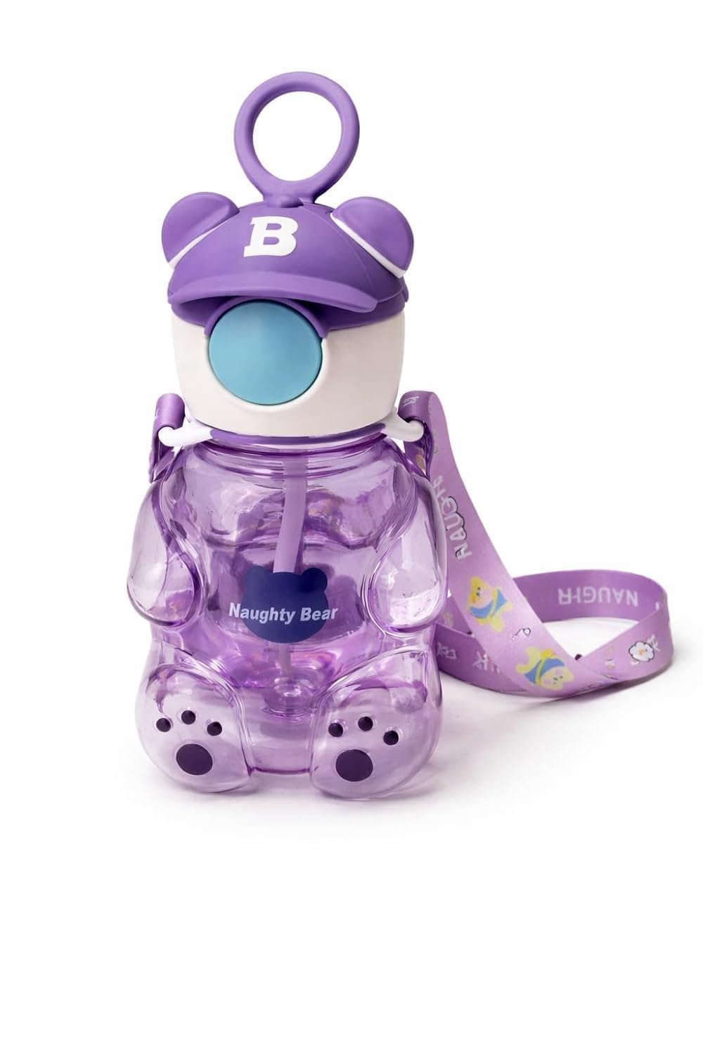 Naughty Bear Water Bottle with Headphone Design, Teddy Bear Shaped
