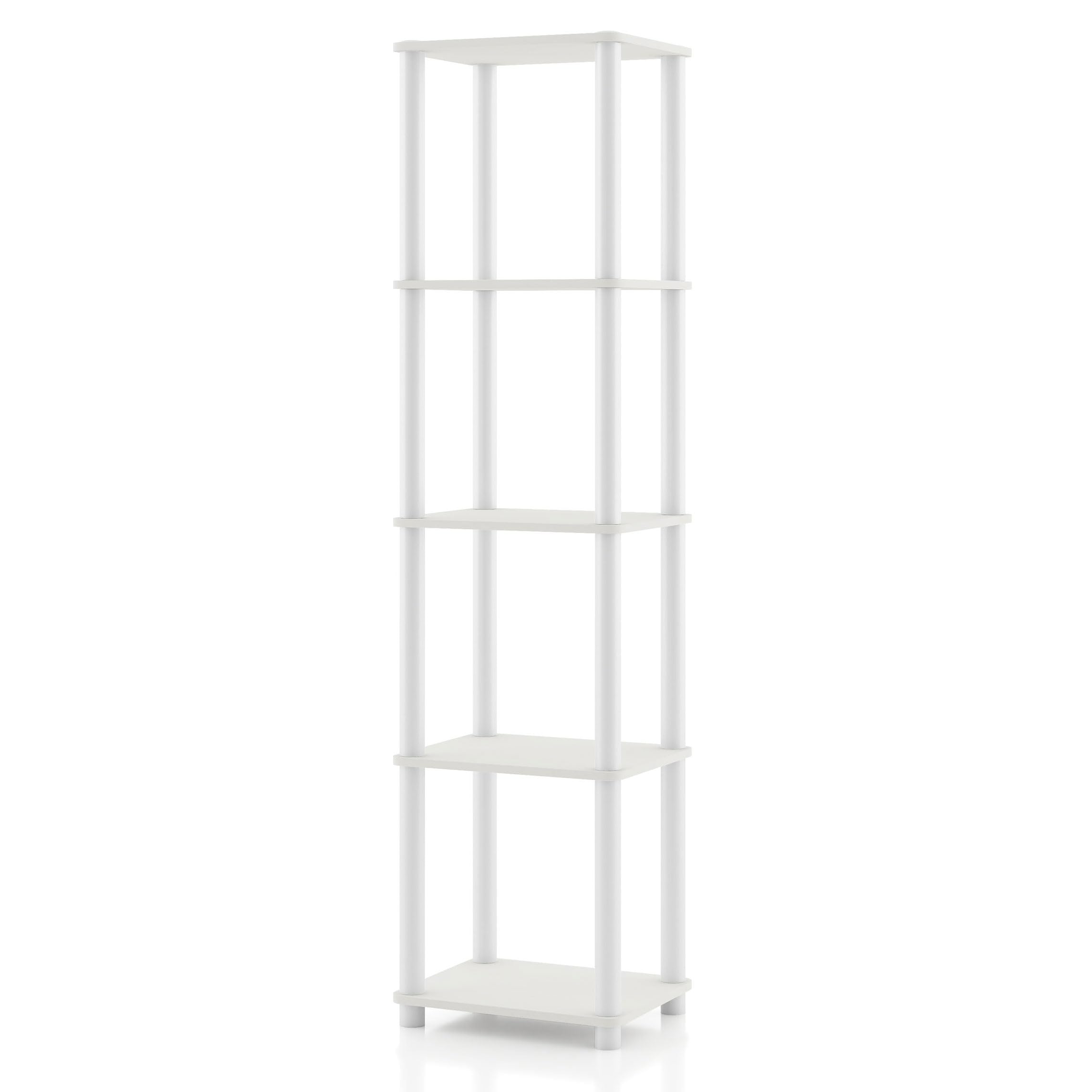 Homes: Inside + Out Apexa Modern 5-Tier Narrow Shelving Units, Collectibles Display Shelves, Easy Assembly Standing Shelf, Home Storage Organizer for