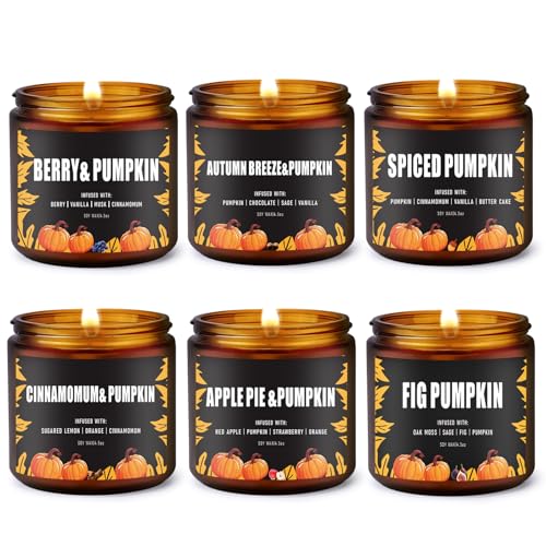 Fall Candles Set &ndash; 6 Pumpkin Scented Candles
