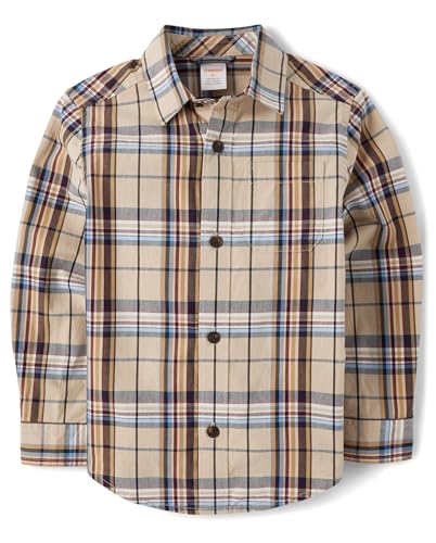 Gymboree Boys' and Toddler Long Sleeve Plaid Button Up Shirt